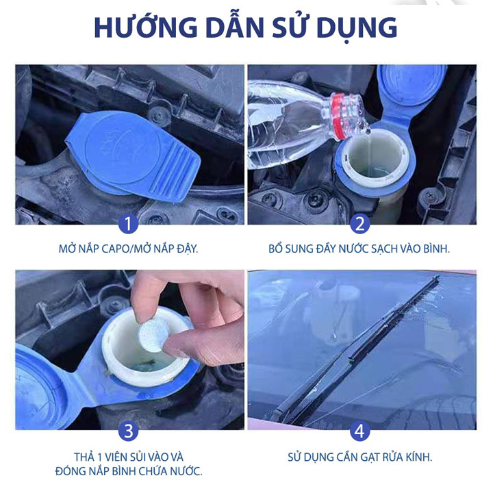 huong dan su dung vien sui rua kinh xe o to dung cach